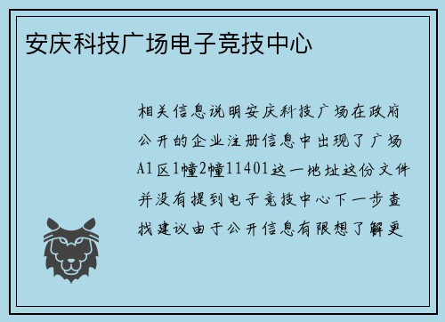 安庆科技广场电子竞技中心